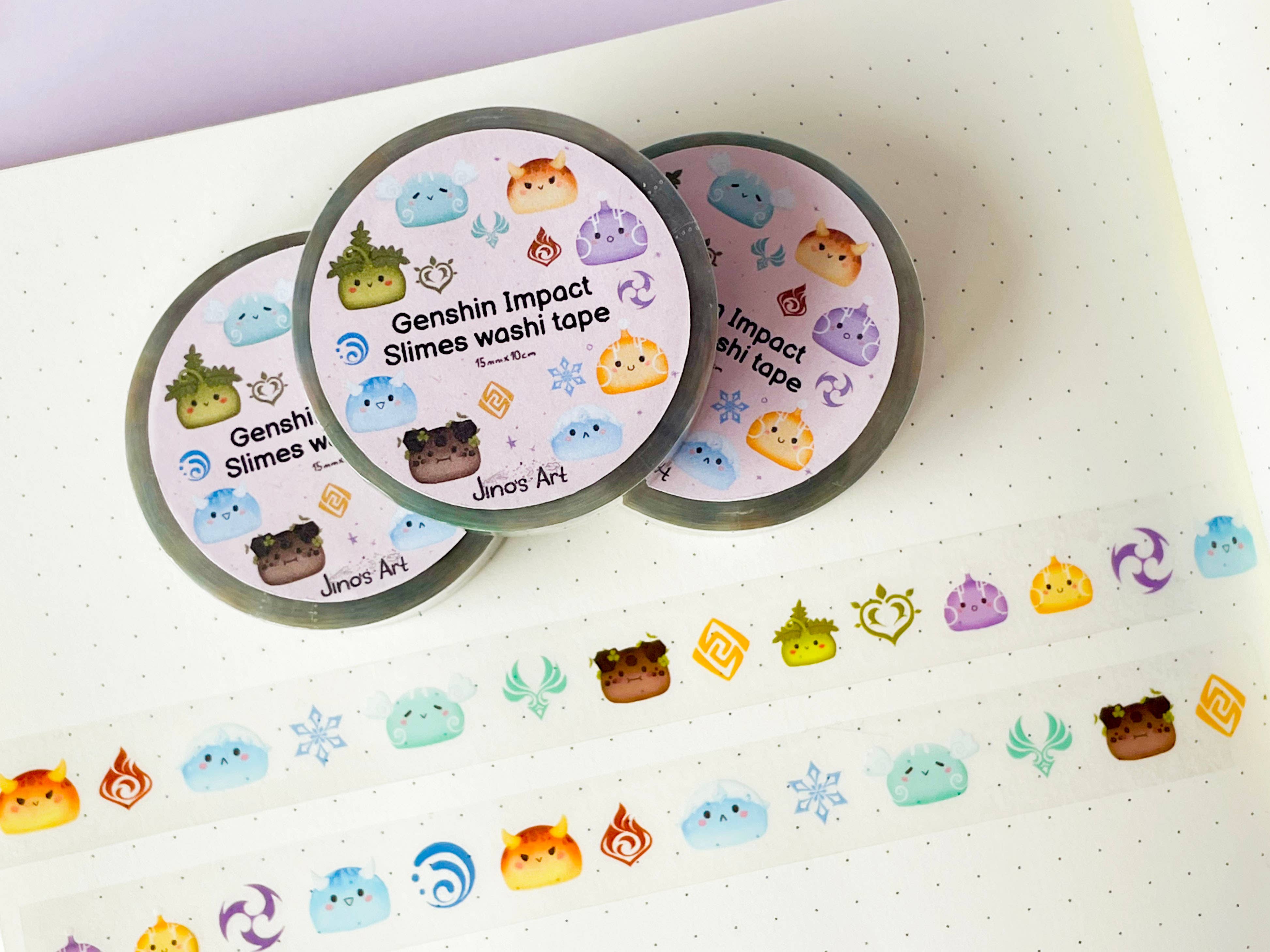 Jino's Art - Wholesale Washi Tape - Genshin Impact Element Slime washi tape - Stationary tape4