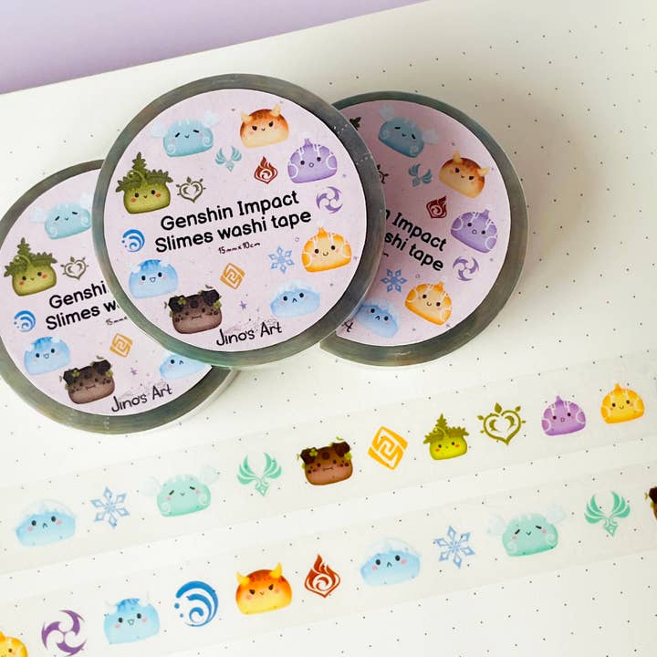 Jino's Art - Wholesale Washi Tape - Genshin Impact Element Slime washi tape - Stationary tape4