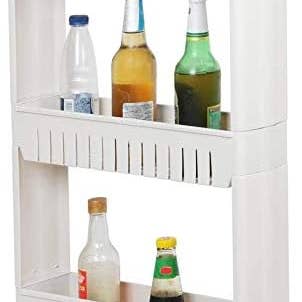 3-Tier Slim Side Out Kitchen Trolley Multipurpose Storage for wholesale by MantraRaj / ECONX