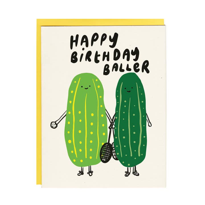 Fijne verjaardag Baller (augurkbal) voor wholesale door I Must Draw