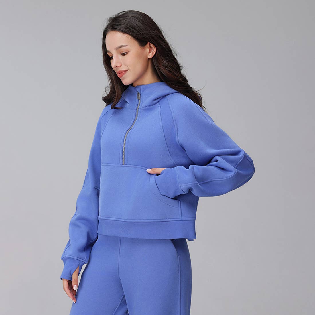 Sodalemon - Wholesale Hoodie - Women's - Women Cropped Fleece Hooded Hoodie1