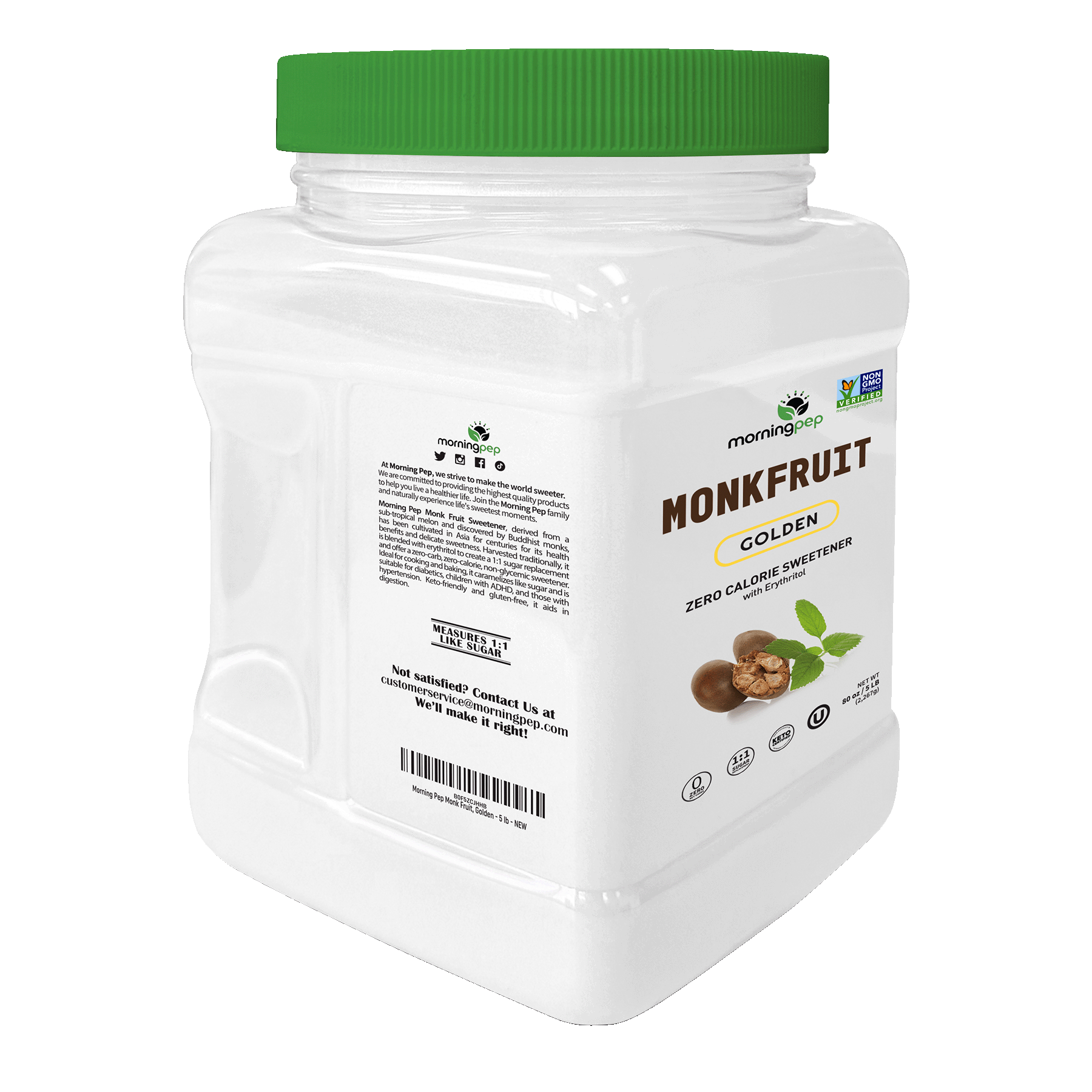 Durelife - Wholesale Sugar/Sweetener - Morning Pep Monk Fruit Sweetener, Golden 2.5lb11