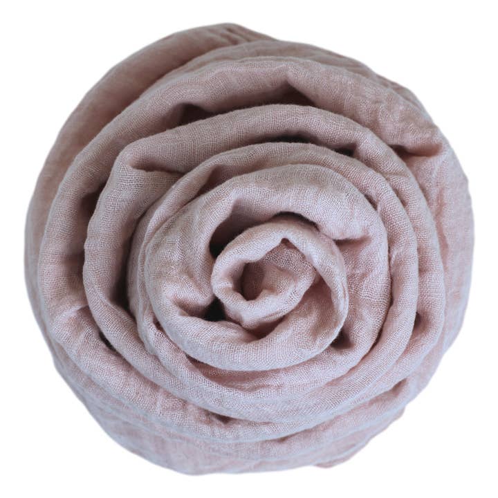 Linen Scarf - Stonewashed - Dusty Rose Gauze - Thin Linen for wholesale by LinenCasa