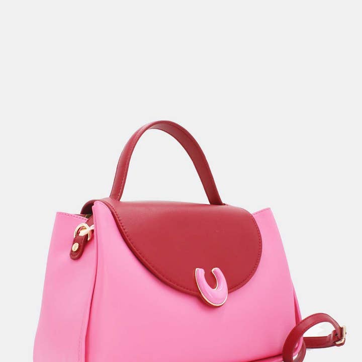 Tom&Eva (F.D.M diffusion) - Vente Sac à main avec poignée sur le dessus – femme - Sac à Main Fermoir Boucle de Fer à Cheval-691323