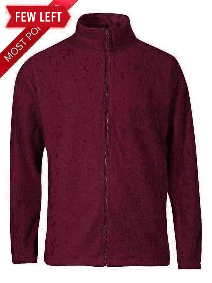 JB's Wear - Veste polaire chaude à glissière bordeaux pour homme pour la vente par De La Creme Fashions