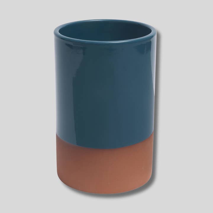 Sintra Glazed Terracotta Wine Cooler - Ink Blue for wholesale by Dexam UK