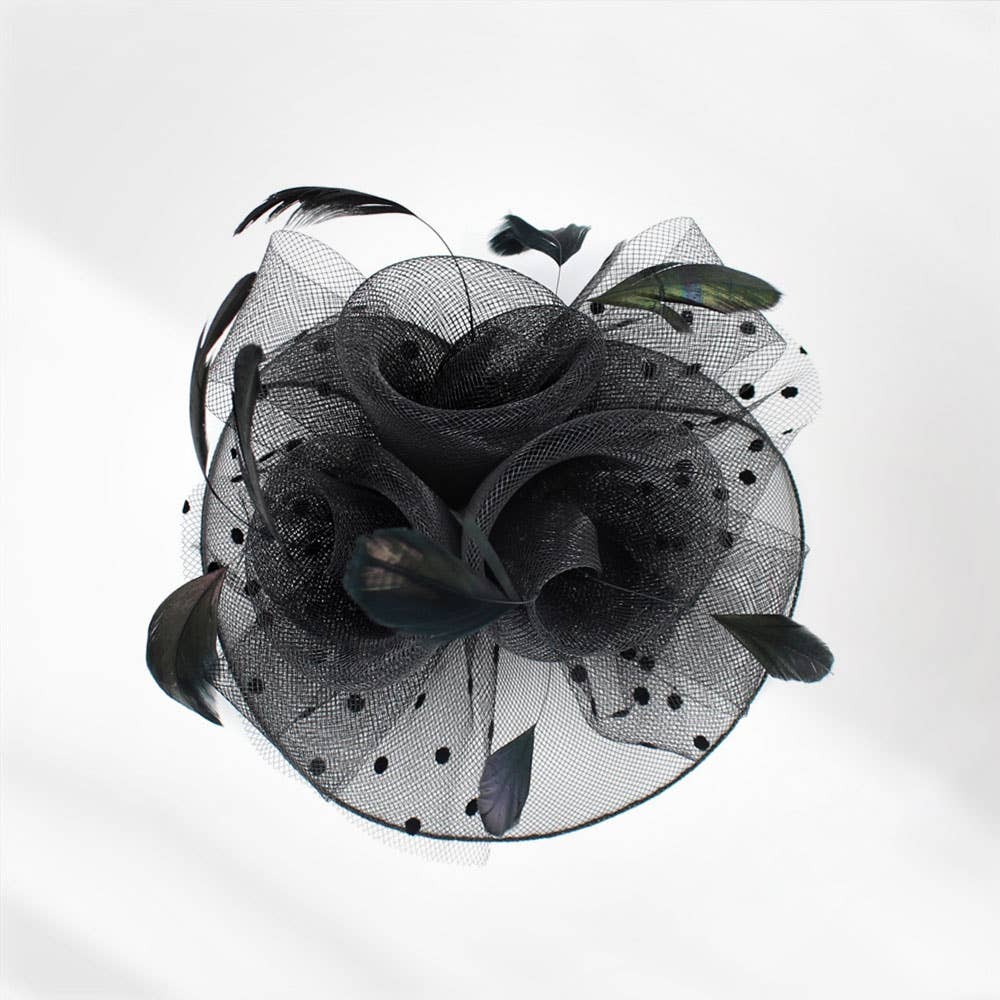 Sensibling Corp. - Wholesale Fascinator hat – Women's - Feather Mesh Flower Fascinator / Headband0