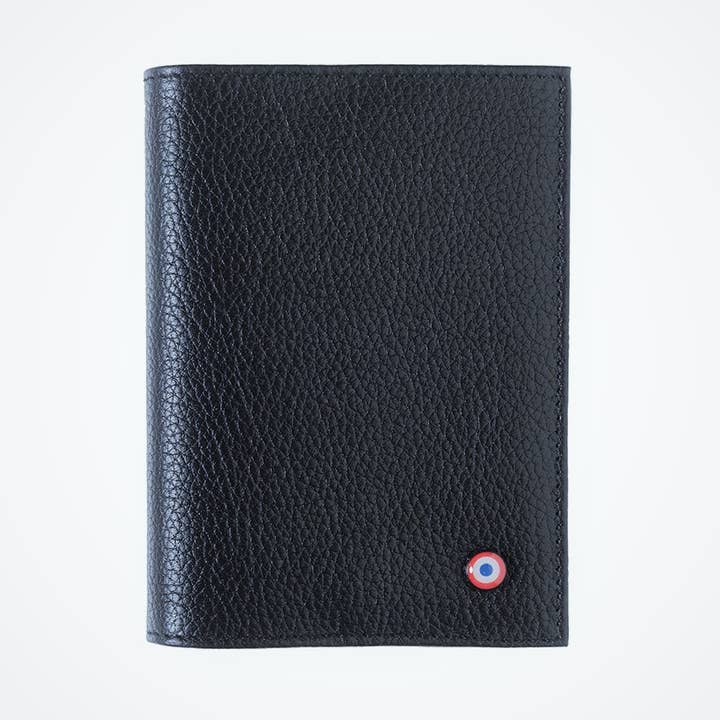 Louis Cuir Reisepasshülle mit blauem Mond, genarbt für den Großhandel von Larmorie Officiel