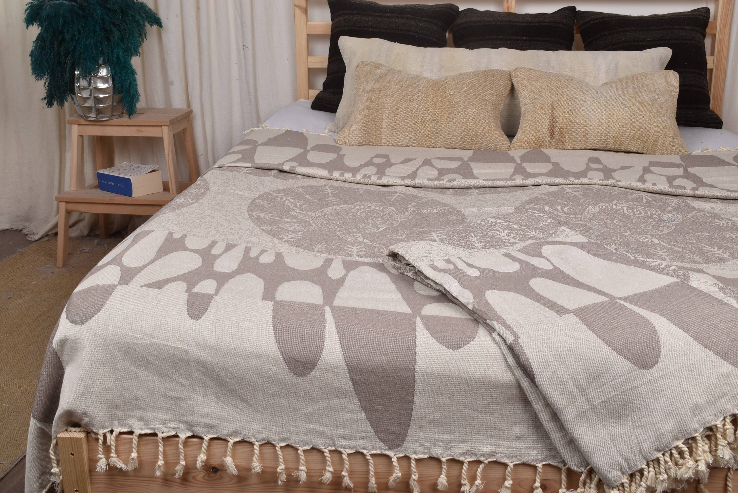 Organic Turkish Towels - Wholesale Throw blanket - Wholesale Blankets, Cozy Turkish Brown Blanket