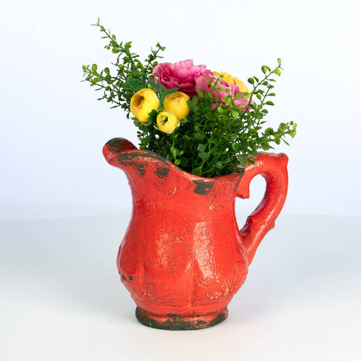 Willow Group - Wholesale Pitcher - Red Round Ceramic Glazed Pitcher2