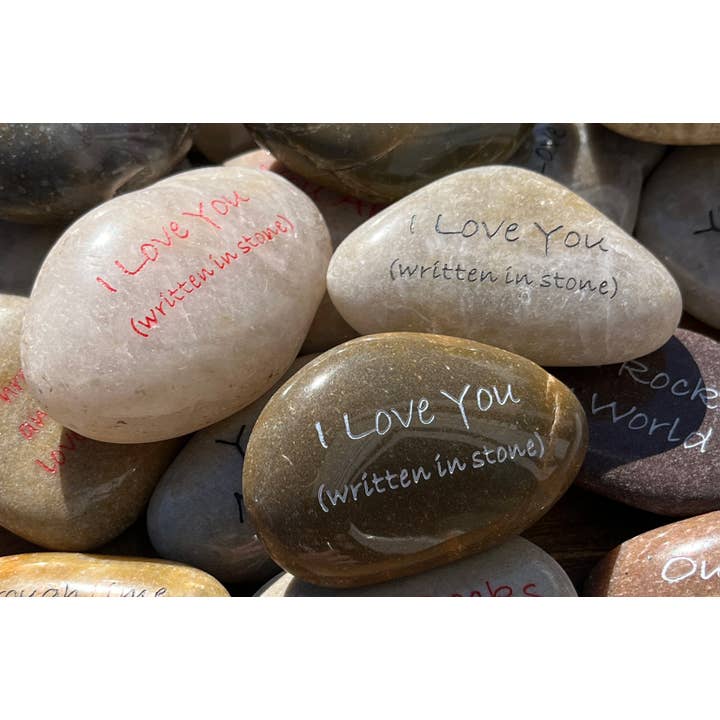 SHOPGIVECOURAGE - Wholesale Decorative Tabletop Object - Love & Friendship River Rock Stones Display - Small (95)1