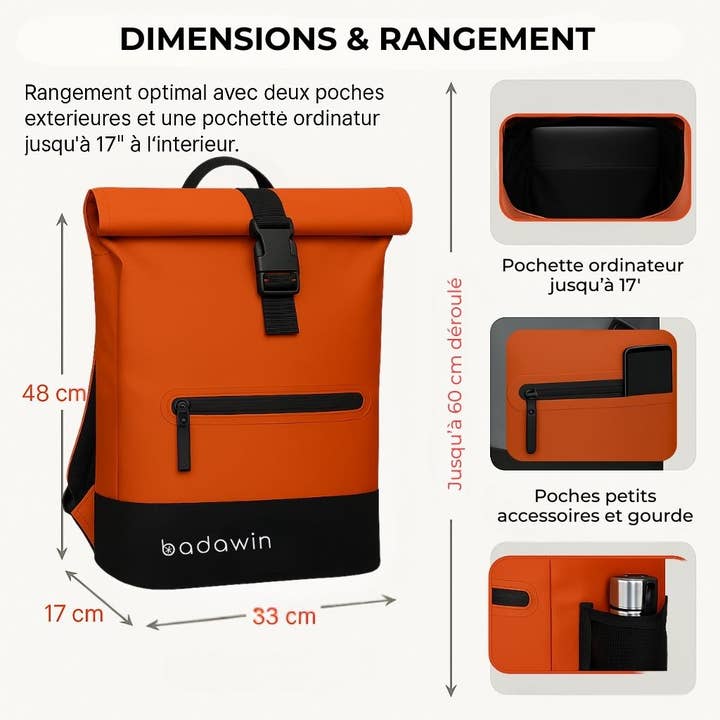 BADAWIN - Wholesale Biking Accessories - Anna 2-in-1 27L orange bike backpack5