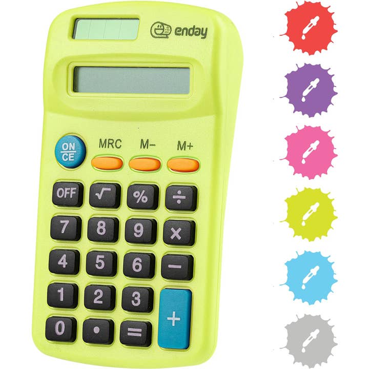enday - Vente Calculatrice - Calculatrice de poche à 8 chiffres à double alimentation3