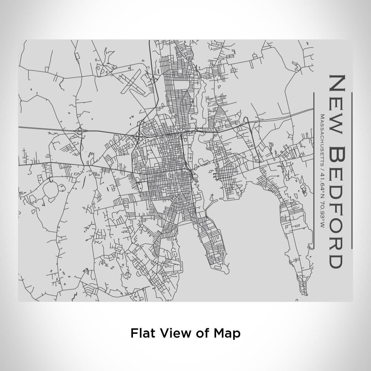 JACE.design - Wholesale Water Bottle - New Bedford MA Map Bottle with Bamboo Top1