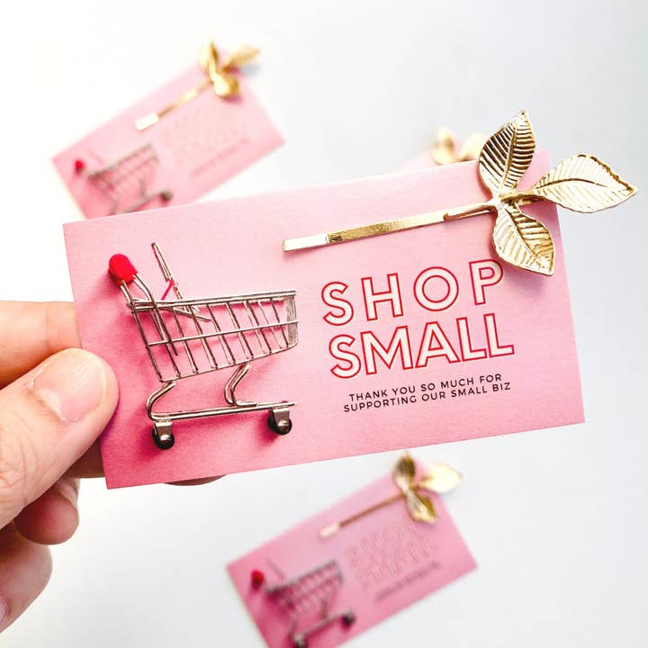 Tiny Gift Society - Wholesale Hair Clip - Women's - Thank You Gifts Gold Leaf Hair Clip | SHOP SMALL Card