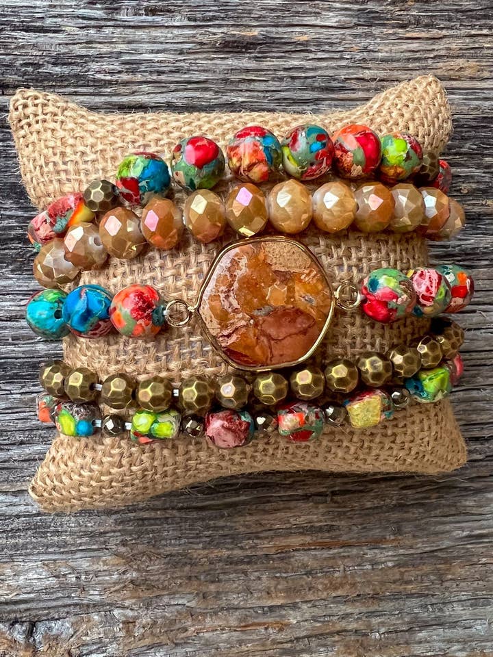 Janet Bracelet Stack Orange for wholesale by Dylan Designs