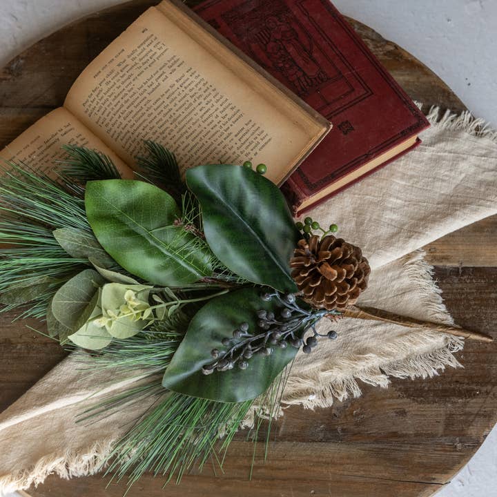 Ragon House - Wholesale Artificial Plant - 17" MIX FOLIAGE W/ BERRIES & CONES PICK0