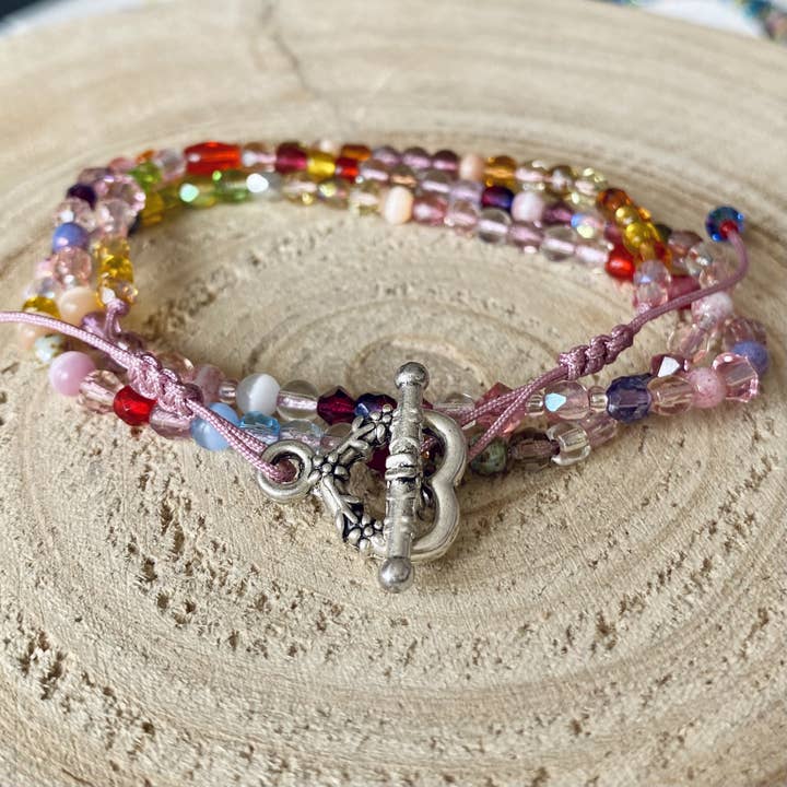 Dreifach-Armband mehrfarbig Herzverschluss für den Großhandel von Atypiquement