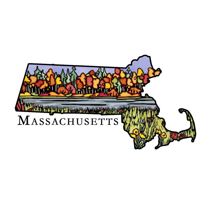 Sarah Angst Art - Wholesale Postcard - Custom Name Dropped State Postcards - Pack of 1009