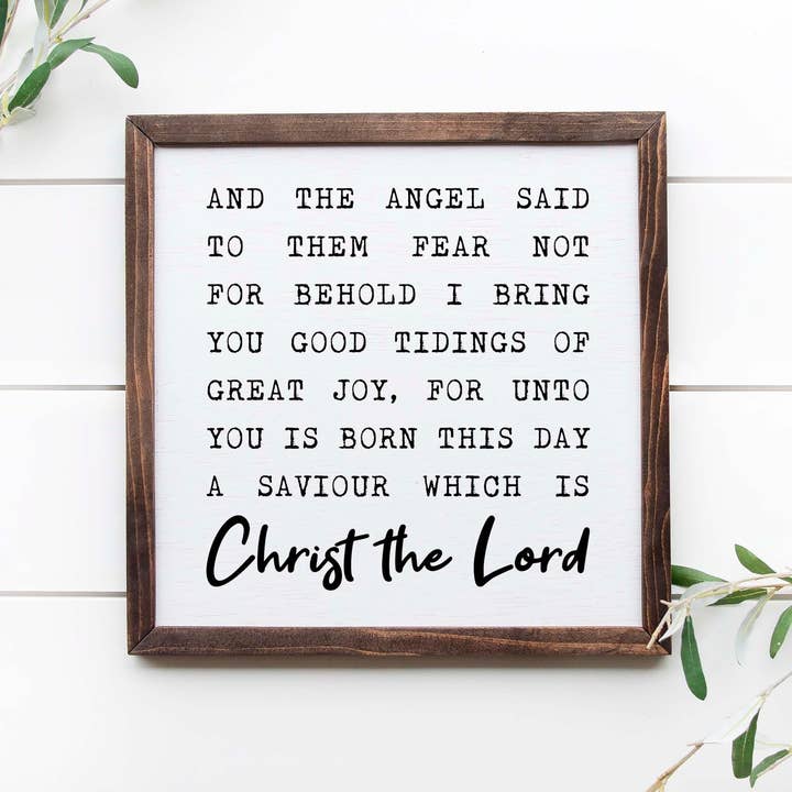 Et l'ange leur a dit de Noël vintage en bois fait main pour la vente par Rising Tide Vintage