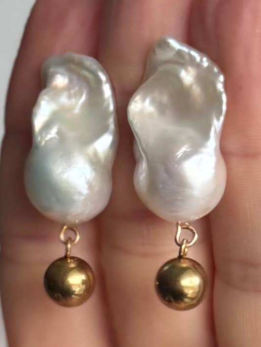 Baroque Pearl Drop Studs | Genuine Baroque Pearl for wholesale by WILYMI Jewelry Co