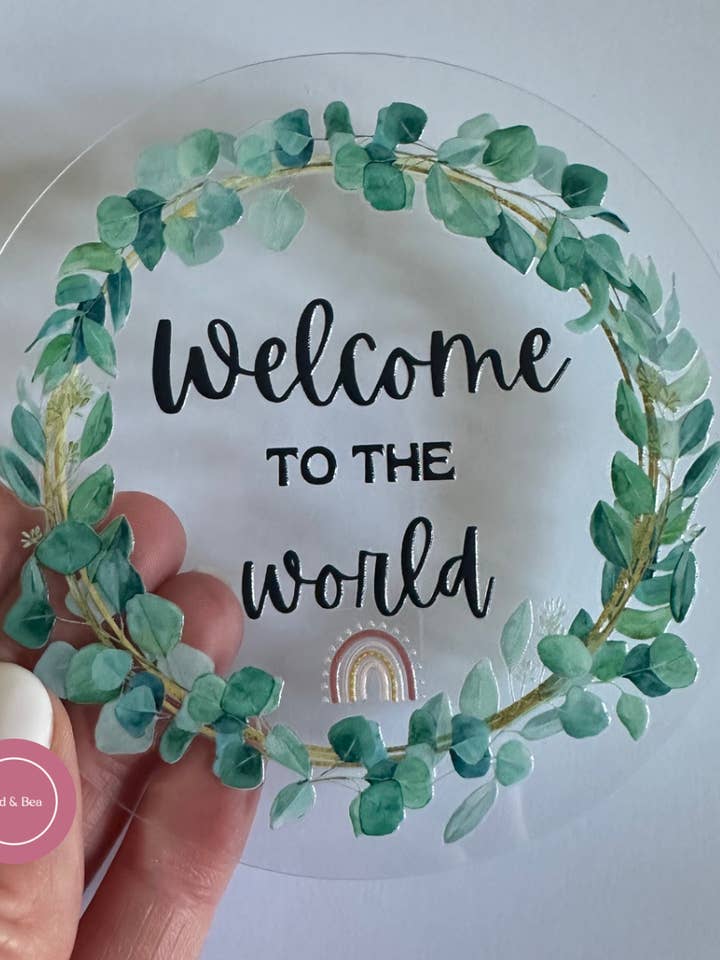 Willkommen auf der Welt Baby-Ankündigungs-Acrylscheibe für den Großhandel von Ted @ Bea