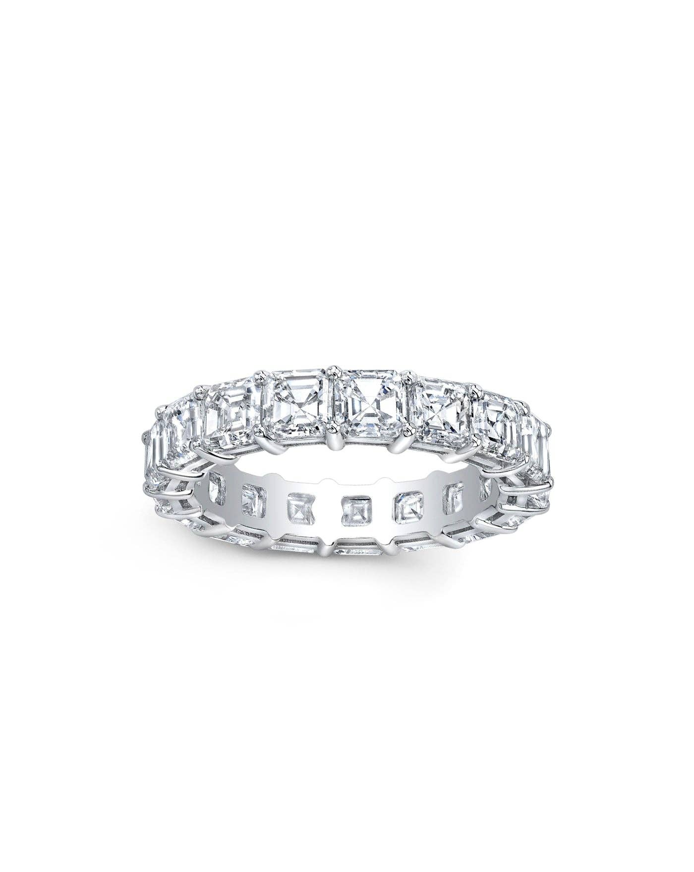 Meira T - Wholesale Multi-Stone Ring - Eternity Band Ring | Ascher Cut 7.8 ct LAB Diamond