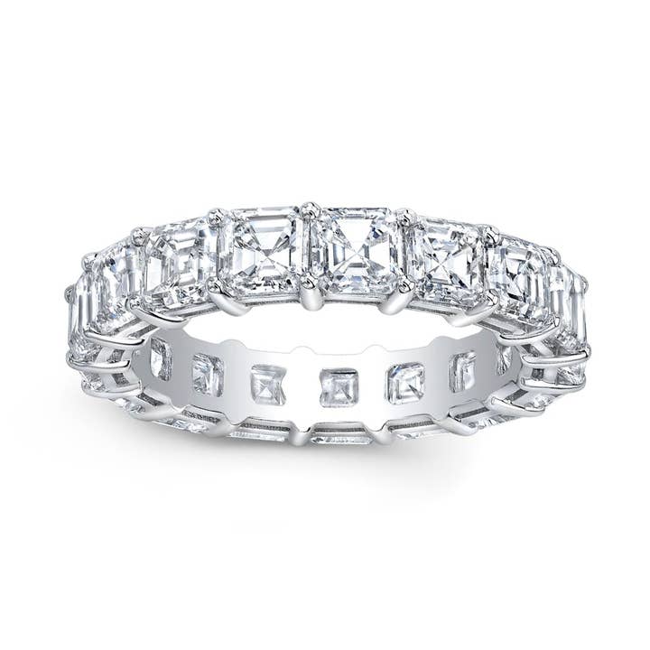 Meira T - Wholesale Multi-Stone Ring - Eternity Band Ring | Ascher Cut 7.8 ct LAB Diamond0