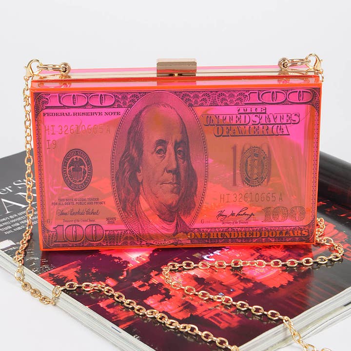 3AM BY H&D ACCESSORIES - Wholesale Crossbody Bag - Women's - Money Printed Transparent Hard Case Bag2