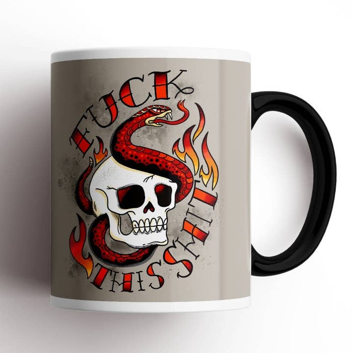 Fuck This Shit Skull Mug for wholesale by Disrupted Industries