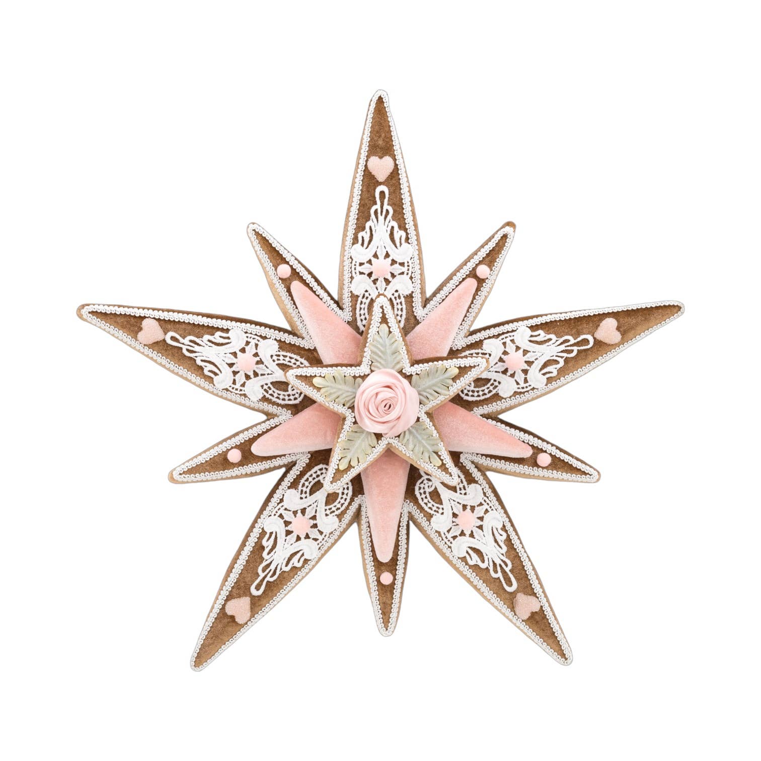 December Diamonds - Wholesale Christmas Decoration - 18in Gingerbread Snowflake Star0