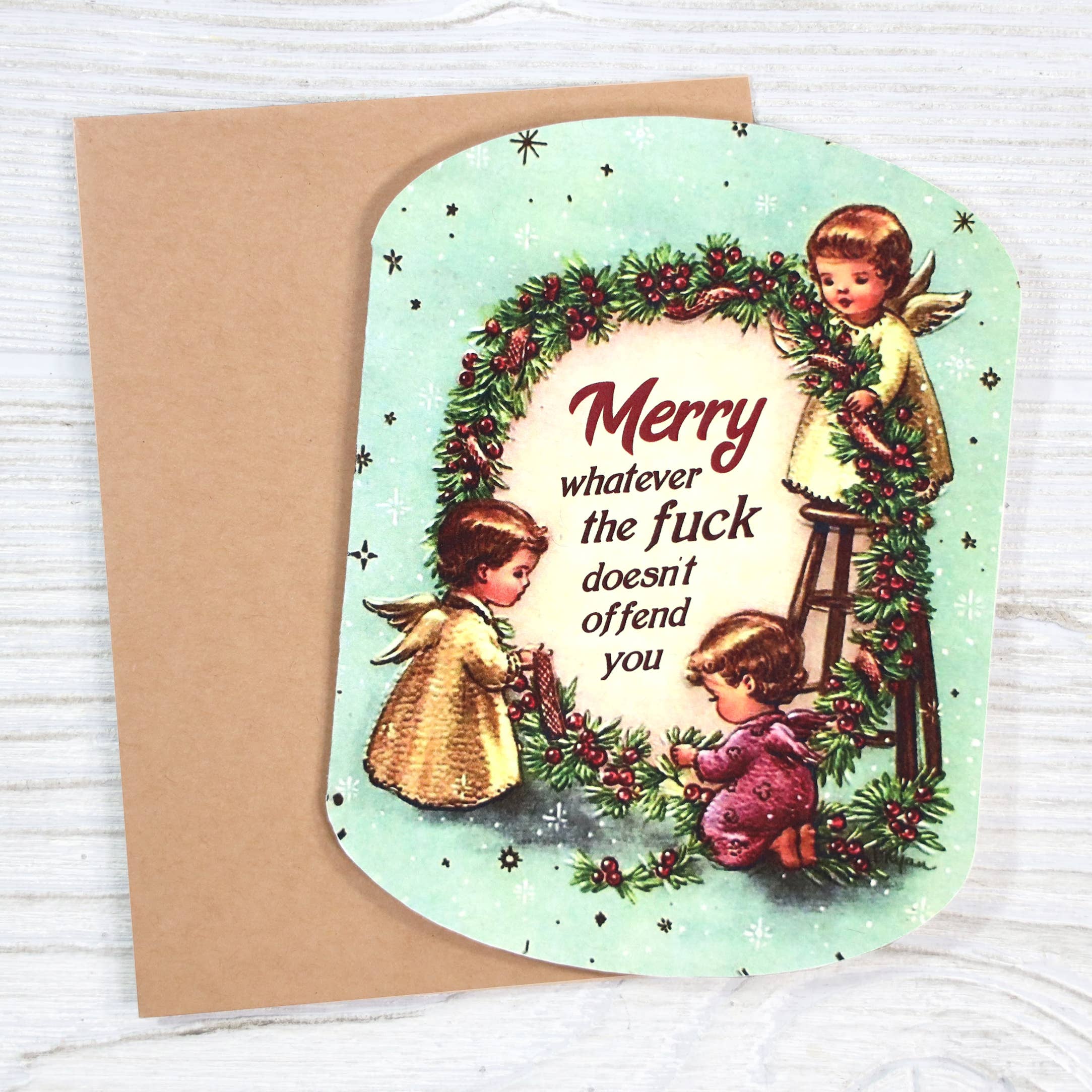 Bad Betty Greeting Co. - Wholesale Christmas Card - Merry Whatever Doesn't Offend You - Funny Holiday Card1