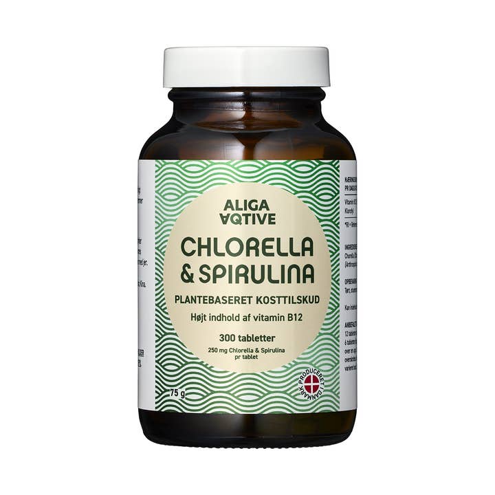 Comprimés de chlorelle et spiruline pour la vente par Aliga Aqtive