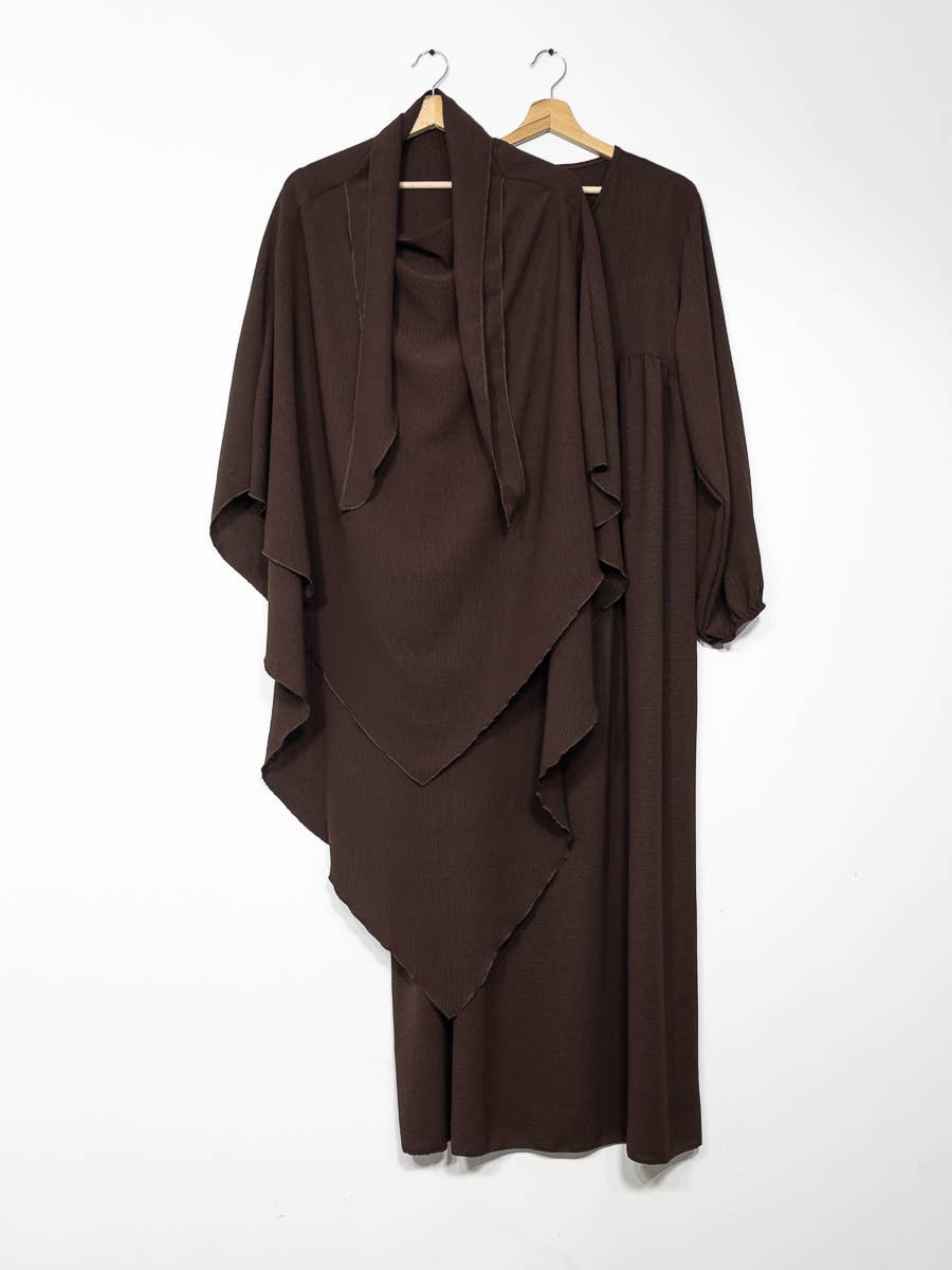 IDEAL OUTFIT - Wholesale Kaftan - Dames - 2-delige khimar en abaya set in jazzstijl ref:e2326+2501jazz30