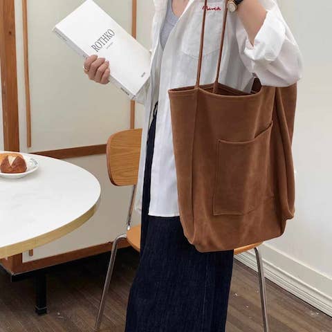 Pretty Persuasions - Wholesale Tote Bag - Women's - P24105 Large Suede-Like Tote Bag