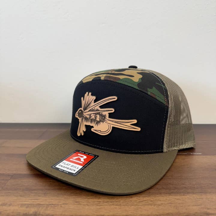 Fly Fishing Fly Leather Patch Hat - Premium Materials Used for wholesale by 208 Tees