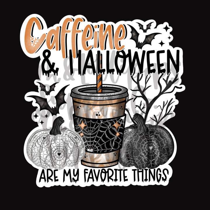 Autocollant Caféine et Halloween pour la vente par Lem&Lollipops Supply Co. LLC