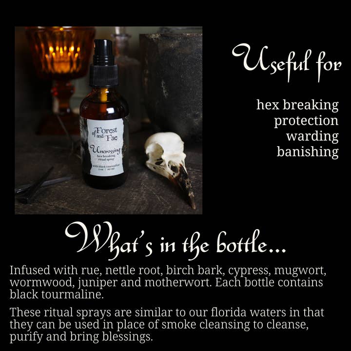 of Forest and Fae - Wholesale Meditation Supplies - Uncrossing Hex Breaking Spray • Crystal Infused • Witchcraft