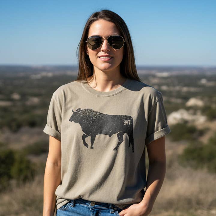 Khaki BS Graphic T-Shirt | Comfort Colors 1717 | Bull Shit for wholesale on Faire5