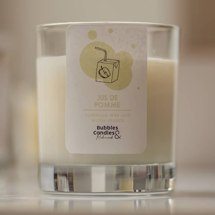 Apple juice candle for wholesale by Bubbles and candles