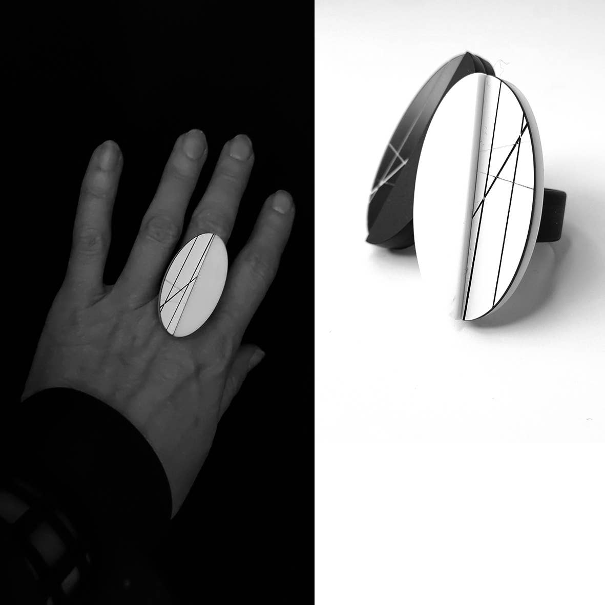 ALEX+SVET - Wholesale Cocktail/Statement Ring - GLORIA MS statement acrylic ring Metropolis Line1