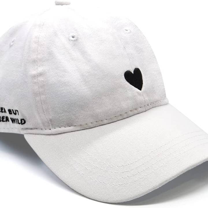 Atticus Poetry - Wholesale Baseball Cap - Women's - White Heart Hat by Atticus Poetry