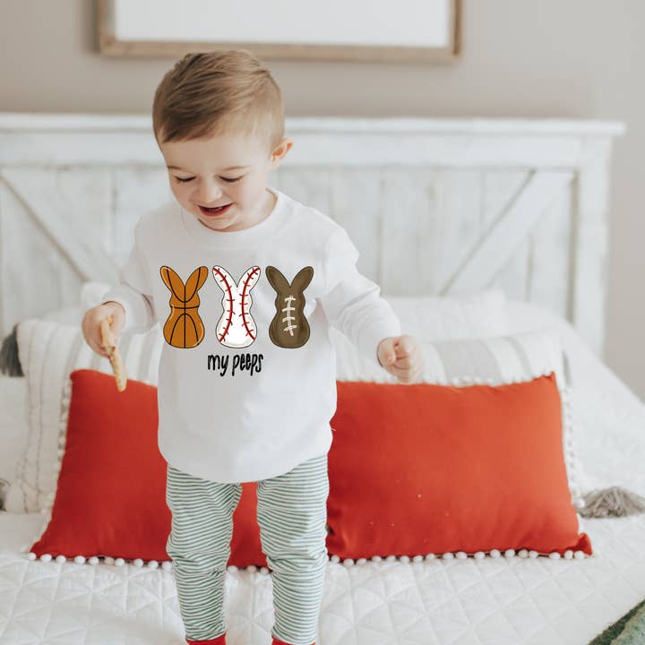 Camiseta infantil esportiva de Páscoa My Peeps, MENINOS por atacado de ZZ Threadz