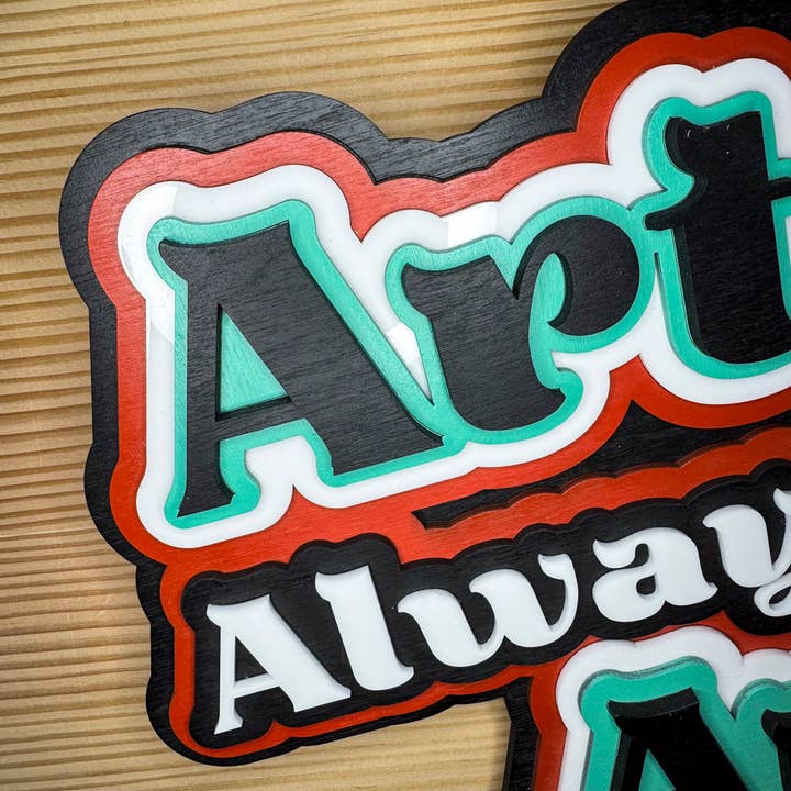 Art Is Always the Answer Wood Sign for wholesale by Feather & Fox Print Co.