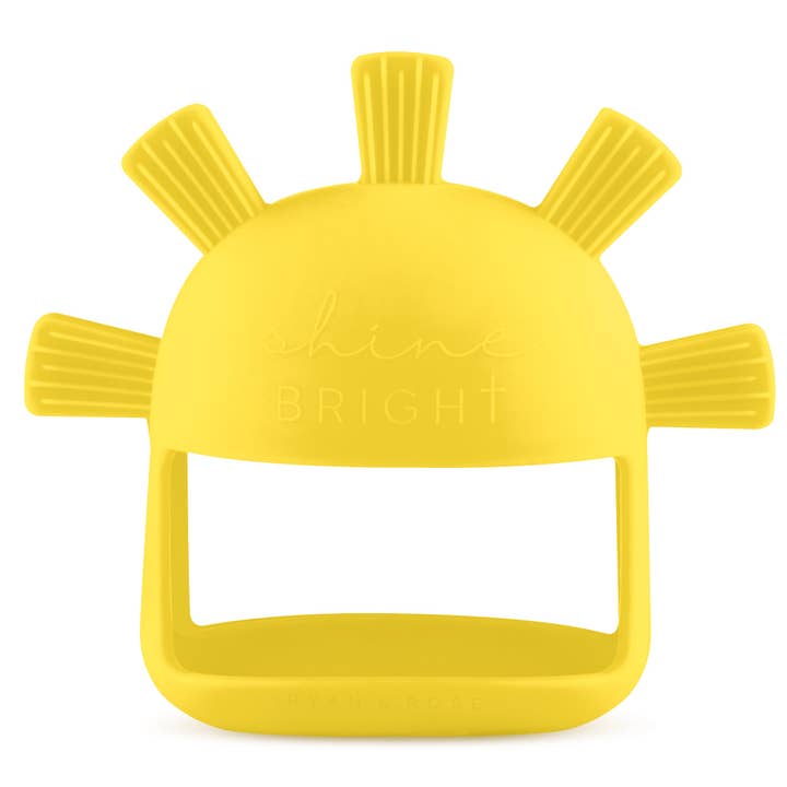 Yellow Shine Bright Teething Mitt for wholesale on Faire