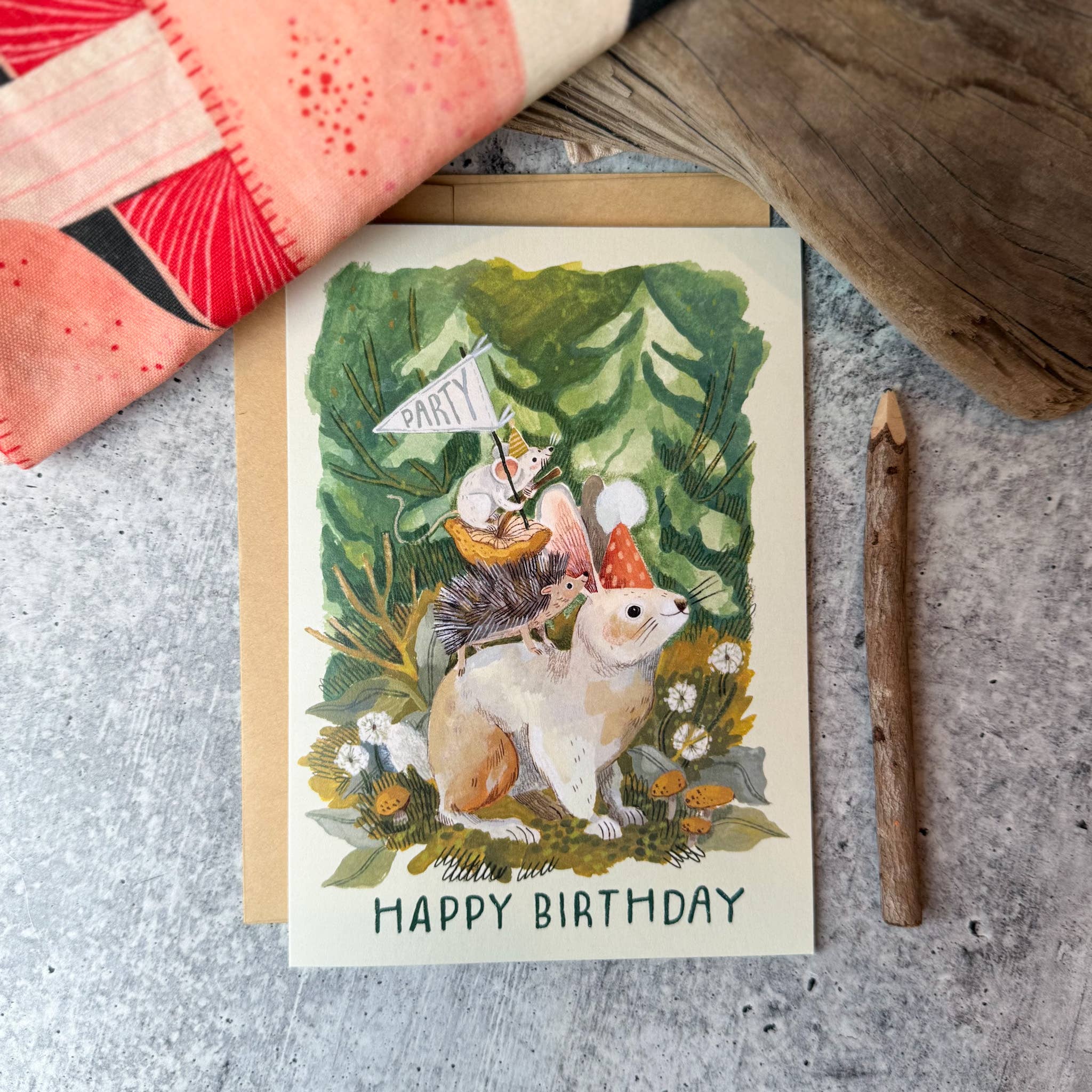 Canyon & Cove Art - Wholesale Birthday Card - Rabbit Celebration Birthday Card