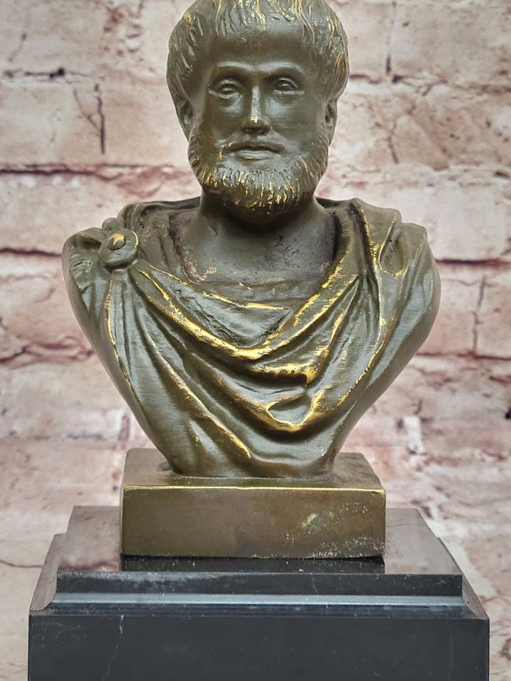 Aristoteles Antik Græsk Filosof Bronzebuste Skulptur - Klassisk Lærdomskunst for engroshandel hos Bronzhaus