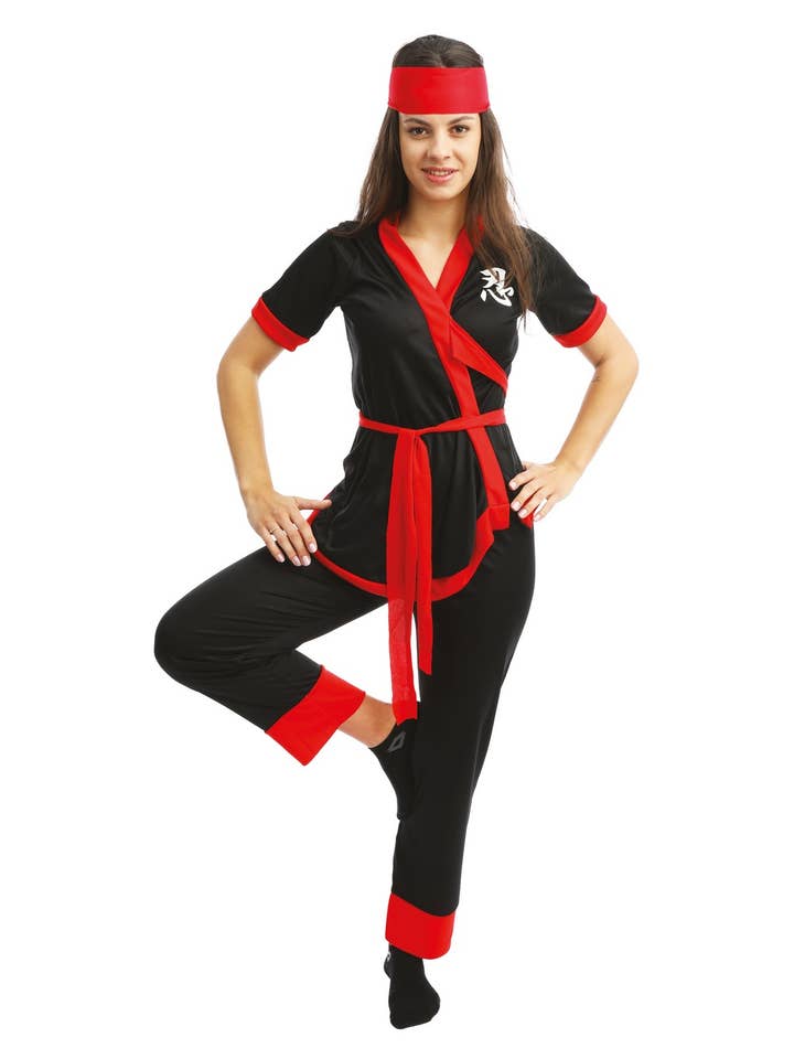 Disfraz de Ninja - Negro, Rojo - Mujer - L/XL para venta al por mayor de P'tit Clown
