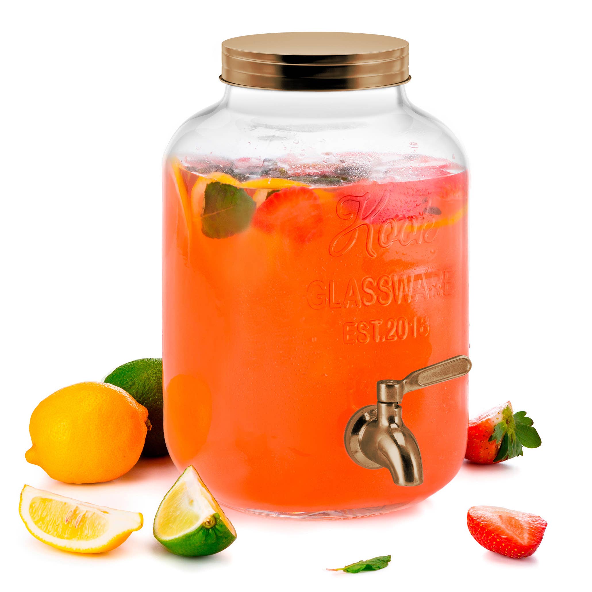 Kook - Wholesale Drink Dispenser - Kook Glass Drink Dispenser with Stainless Steel Spigot 1 Gal6