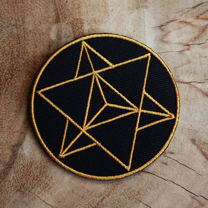 Tribal Trade GmbH - Wholesale Patch - Merkaba Sacred Geometry Star Tetrahedron Gold Patch3